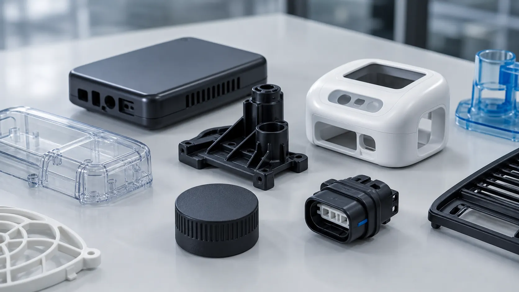 Representative precision injection molded plastic parts